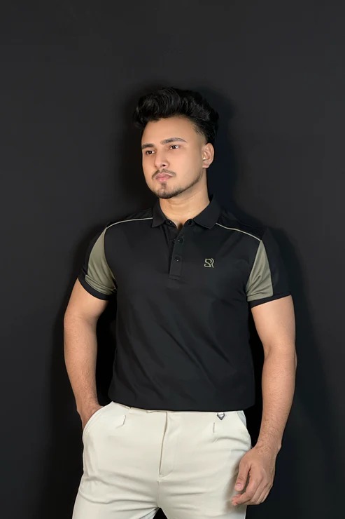 ব্ল্যাক কালার পোলো টি-শার্ট-SR